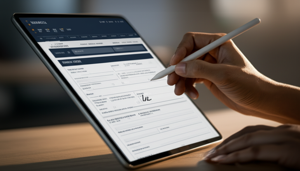 PTC Form on tablet